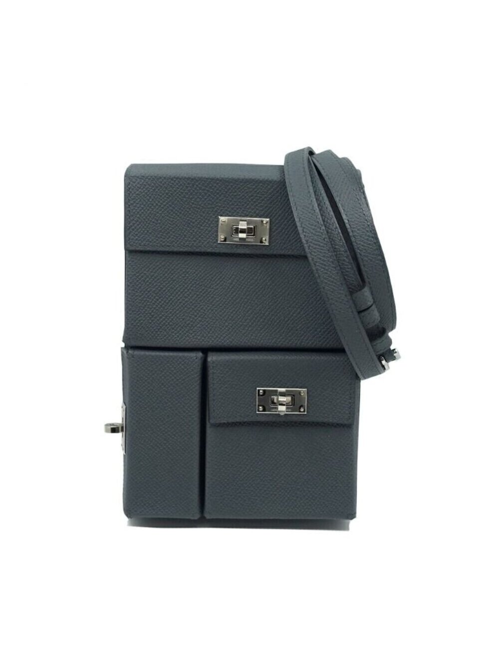 Hermes Kelly Multi Pocket Grimisty Shoulder Bag Veau Epsom Silver
